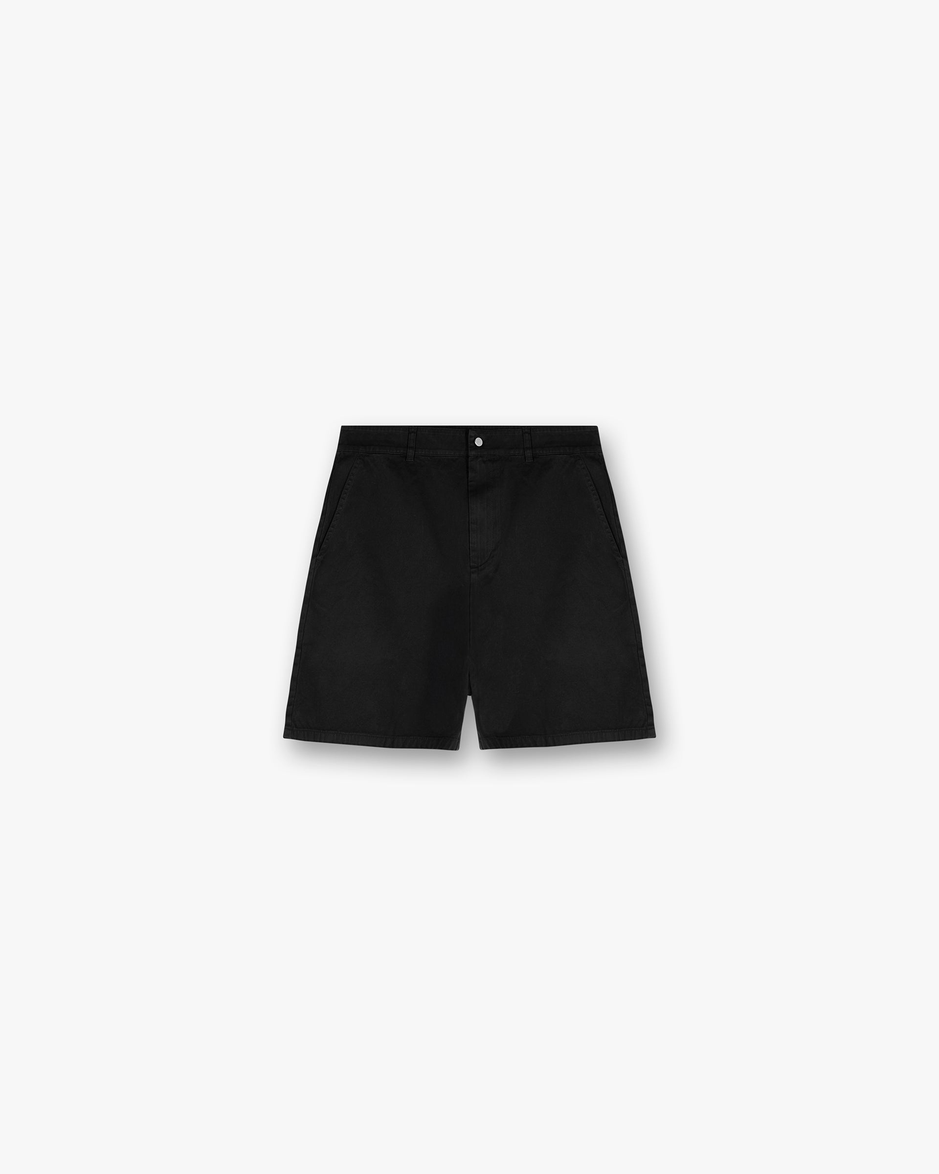 Front product image of mens black tailored shorts on a plain white background | Cotton Tailored Short in Jet Black | Tailored shorts with classic fit | SS25 Shorts | Represent Clo