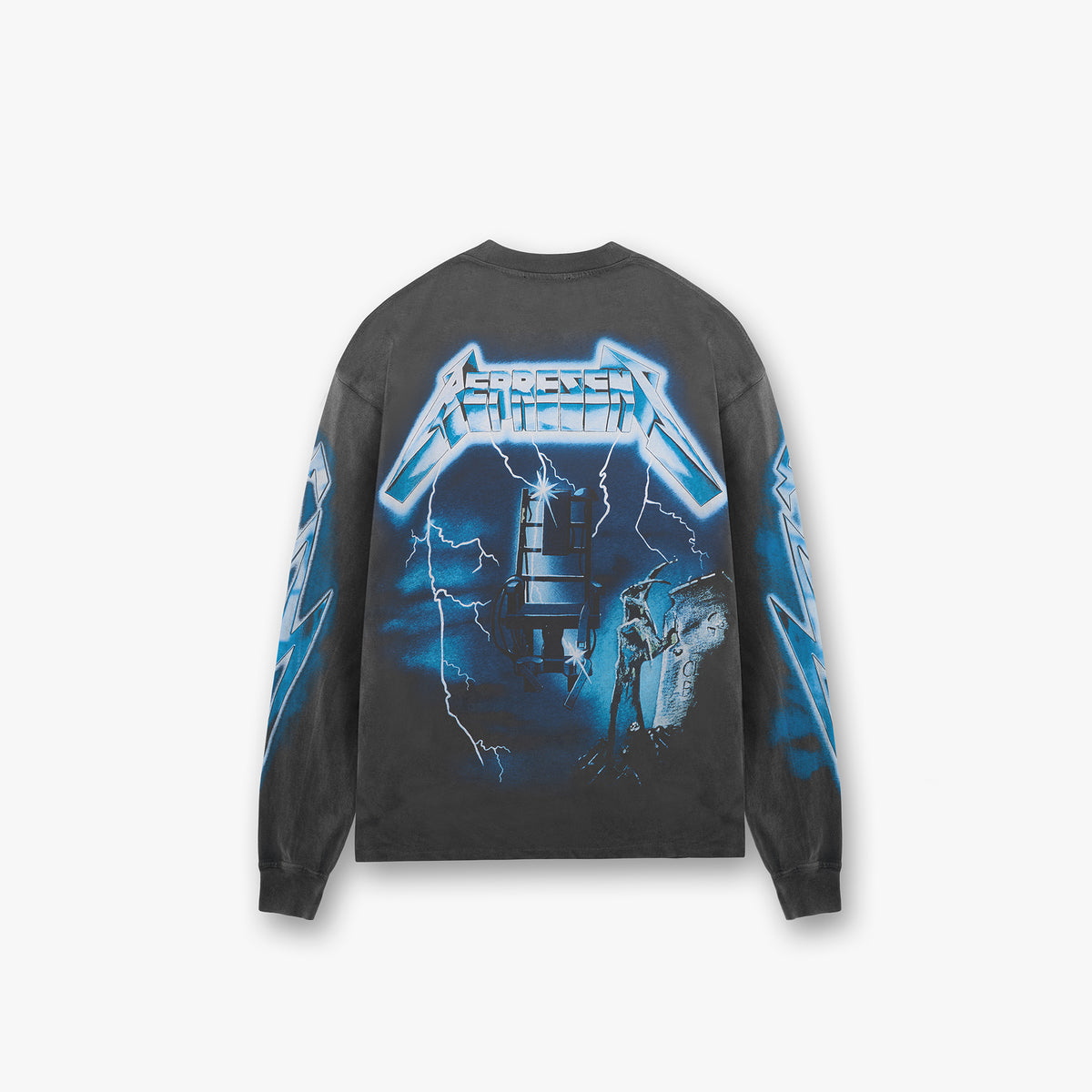 Metallica Ride The Lightning Long Sleeve TShirt Vintage Grey