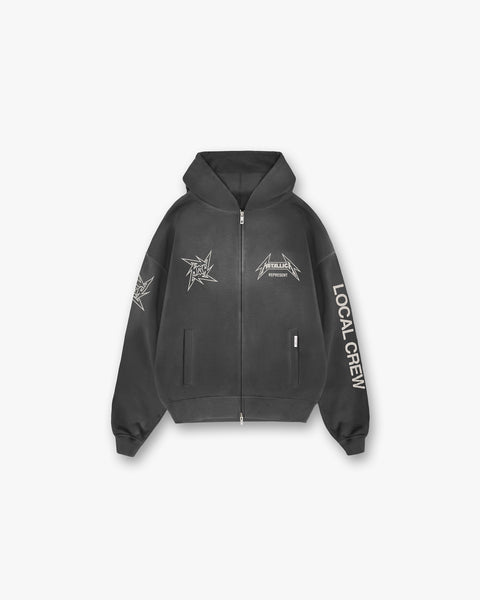 Represent X Metallica Local Crew Zip Hoodie Stained