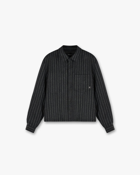 Cropped Dress Shirt Pinstripe