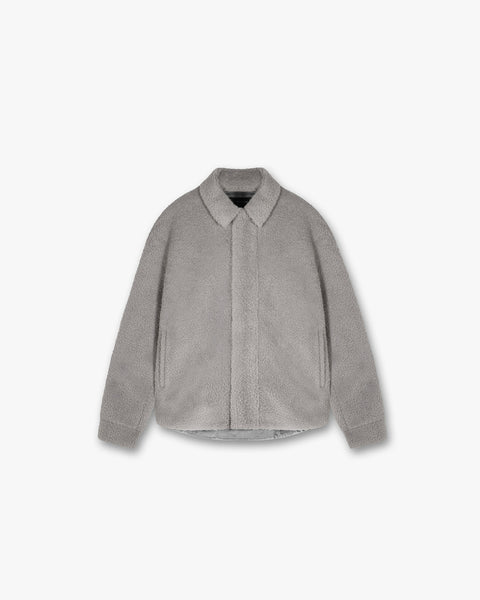 Shearling Scoop Hem Shirt Ice