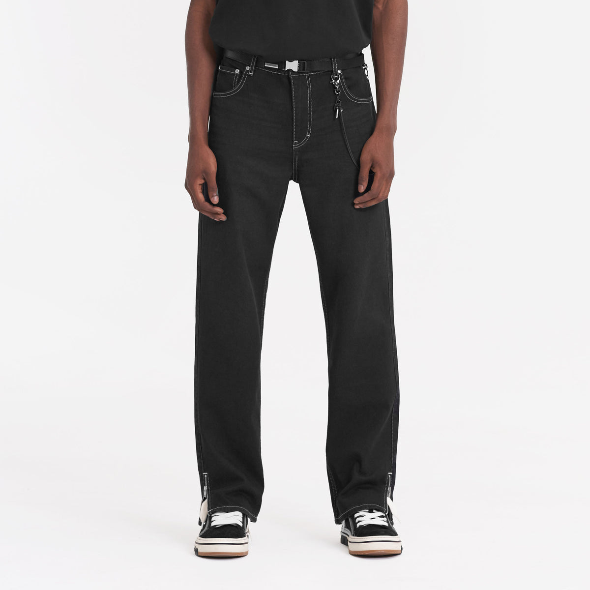 Black Split Jeans | Straight Leg | REPRESENT CLO