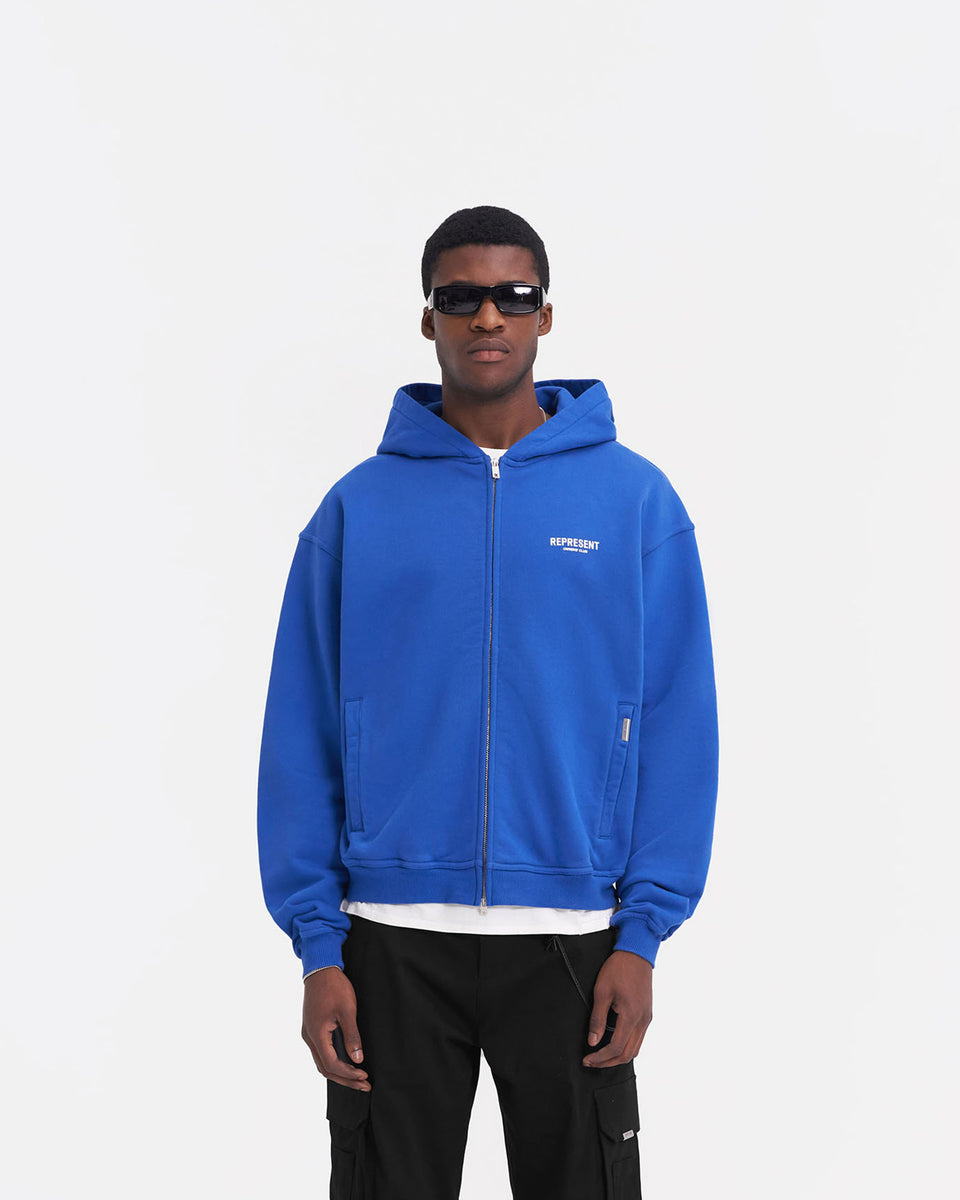 Owners' Club Zip Hoodie | Cobalt Blue | REPRESENT CLO