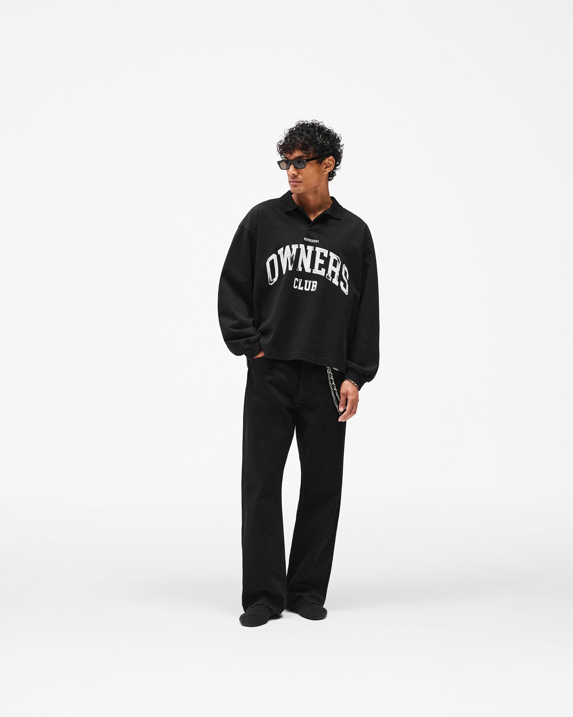 Represent Owners Club Rugby Polo - Jet Black