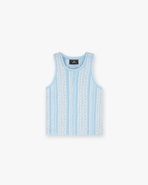 Mixed Knit Vest Royal Blue