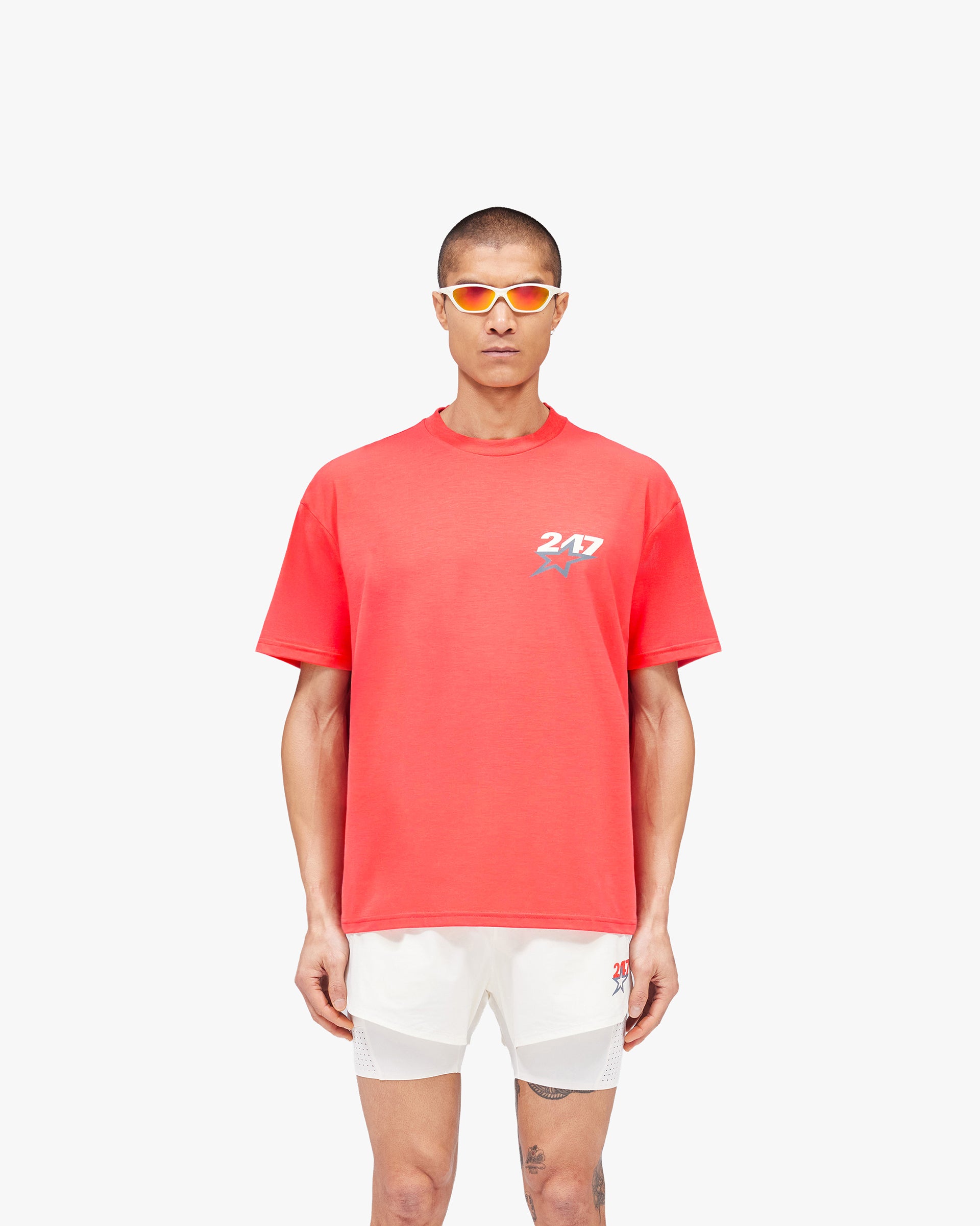 Team 247 Star Oversized T-Shirt - Racing Red