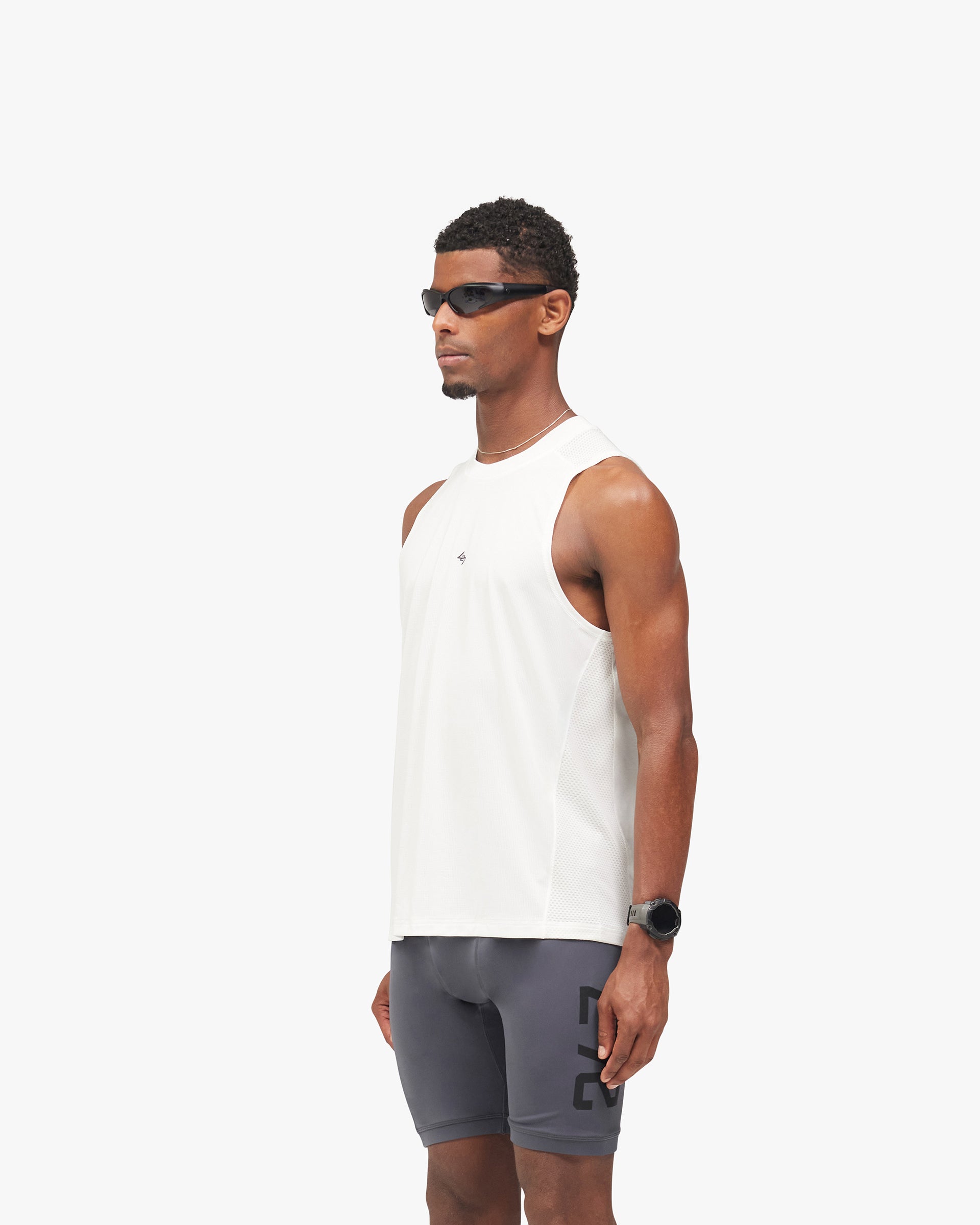 247 Numbers Vest - Flat White