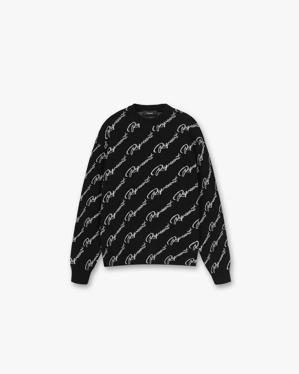 Black Jacquard Sweater | REPRESENT CLO