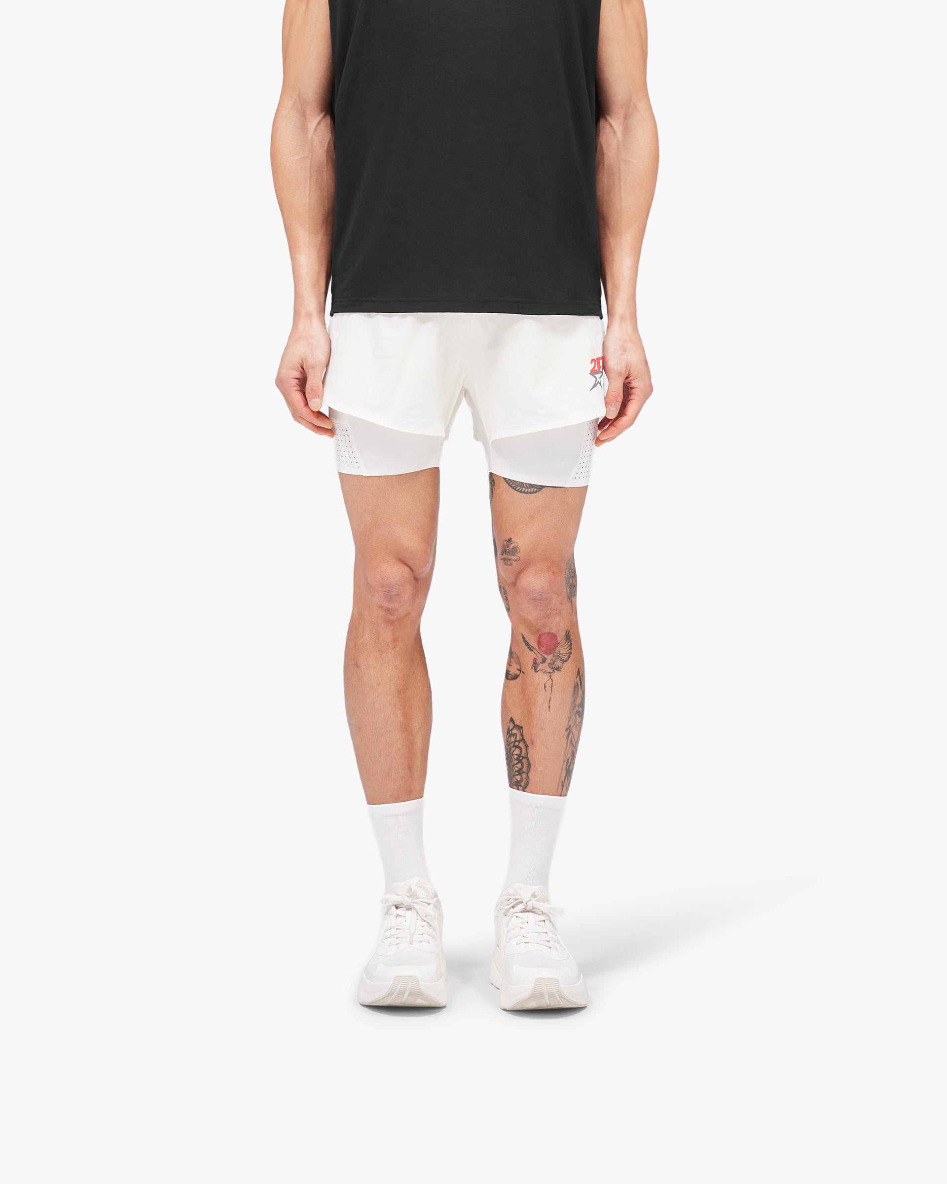 247 Hybrid 2-In-1 Short - Flat White