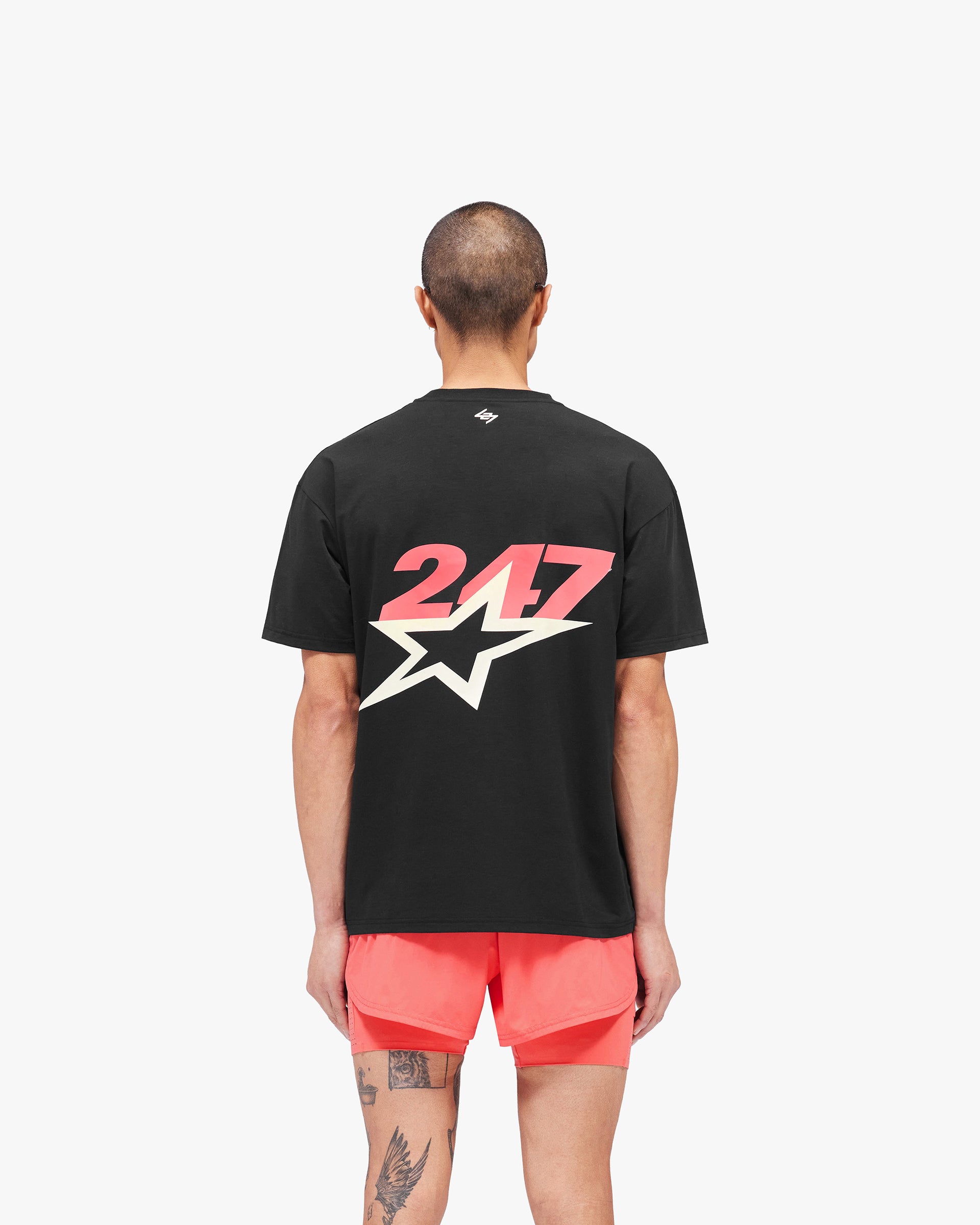 Team 247 Star Oversized T-Shirt - Jet Black