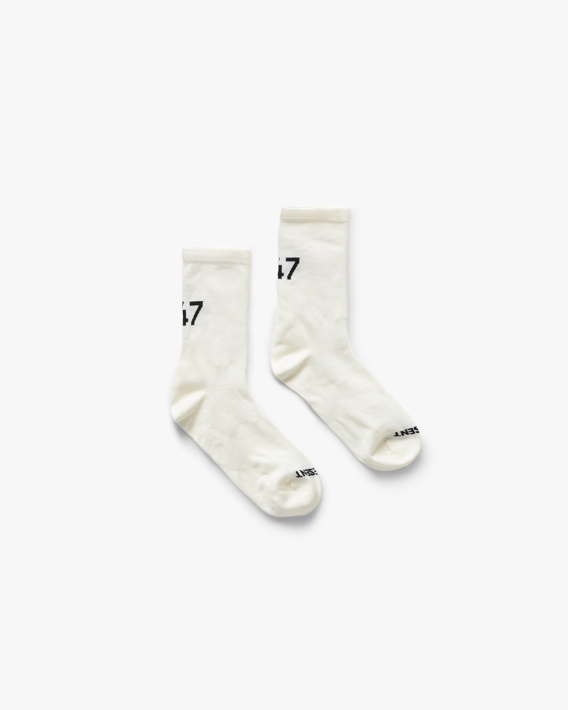 247 Numbers Socks - Flat White