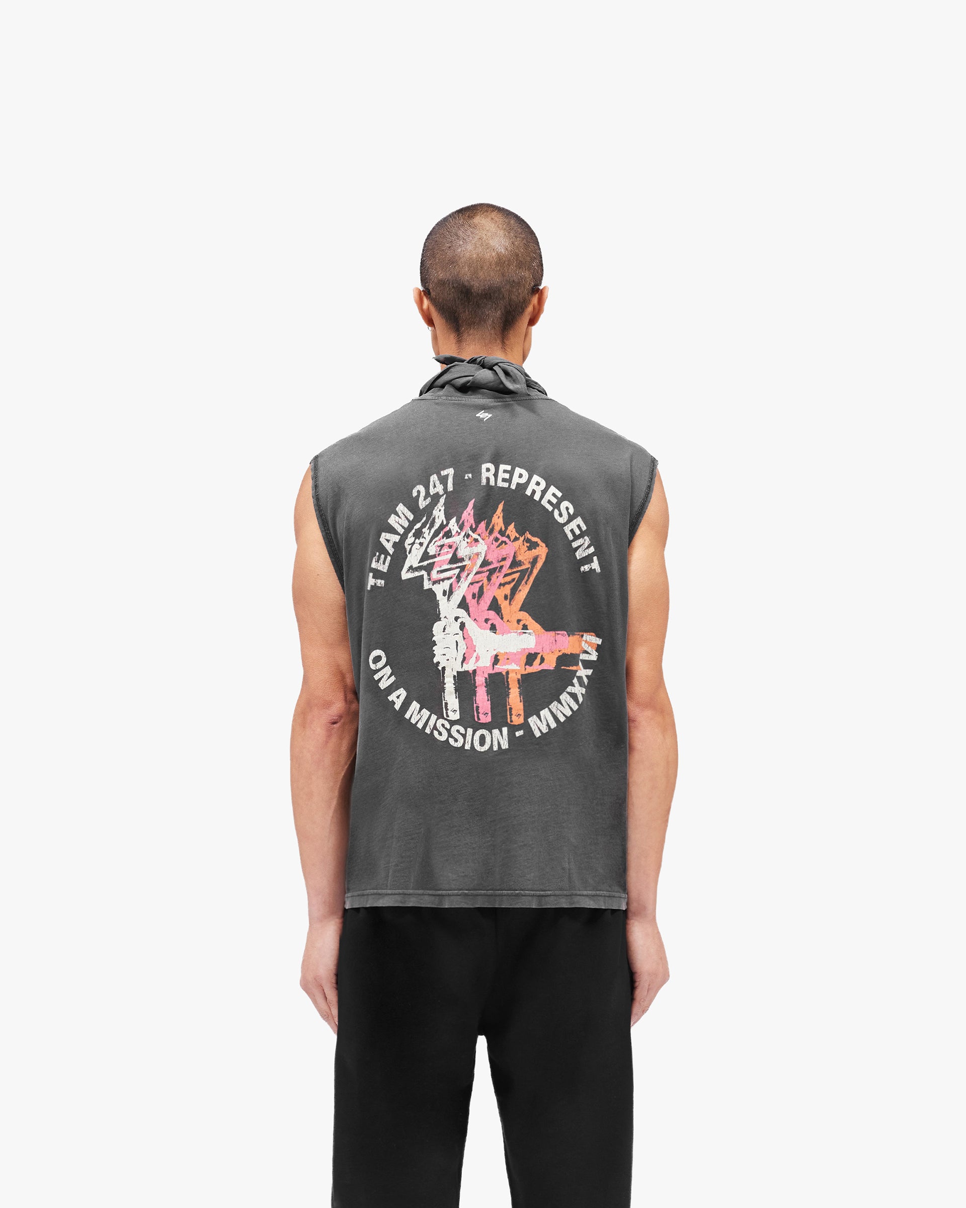 247 Torch Boxy Tank - Washed Black