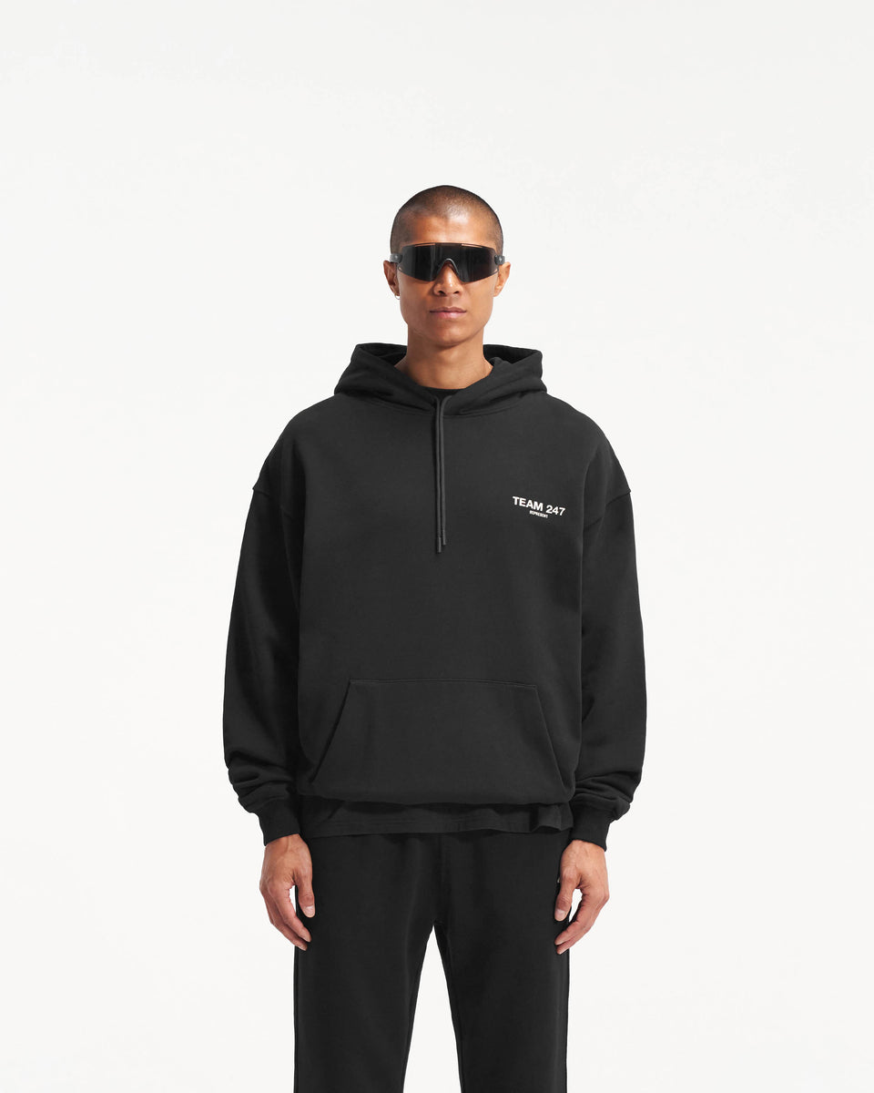 Team 247 Oversized Hoodie | Black | REPRESENT CLO