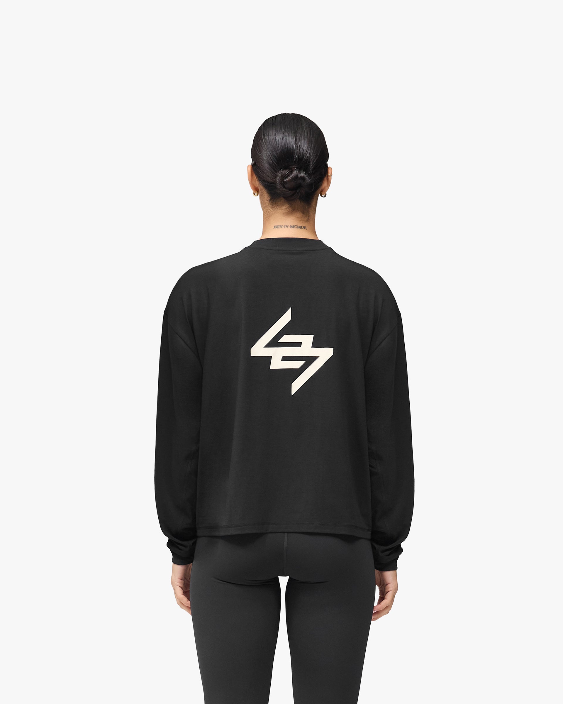 247 DNA Oversized Long Sleeve T-Shirt - Jet Black