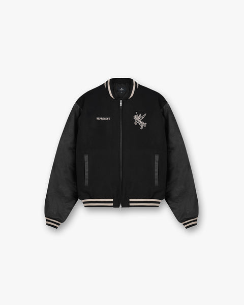 Mascot Wool Varsity Jacket Jet Black