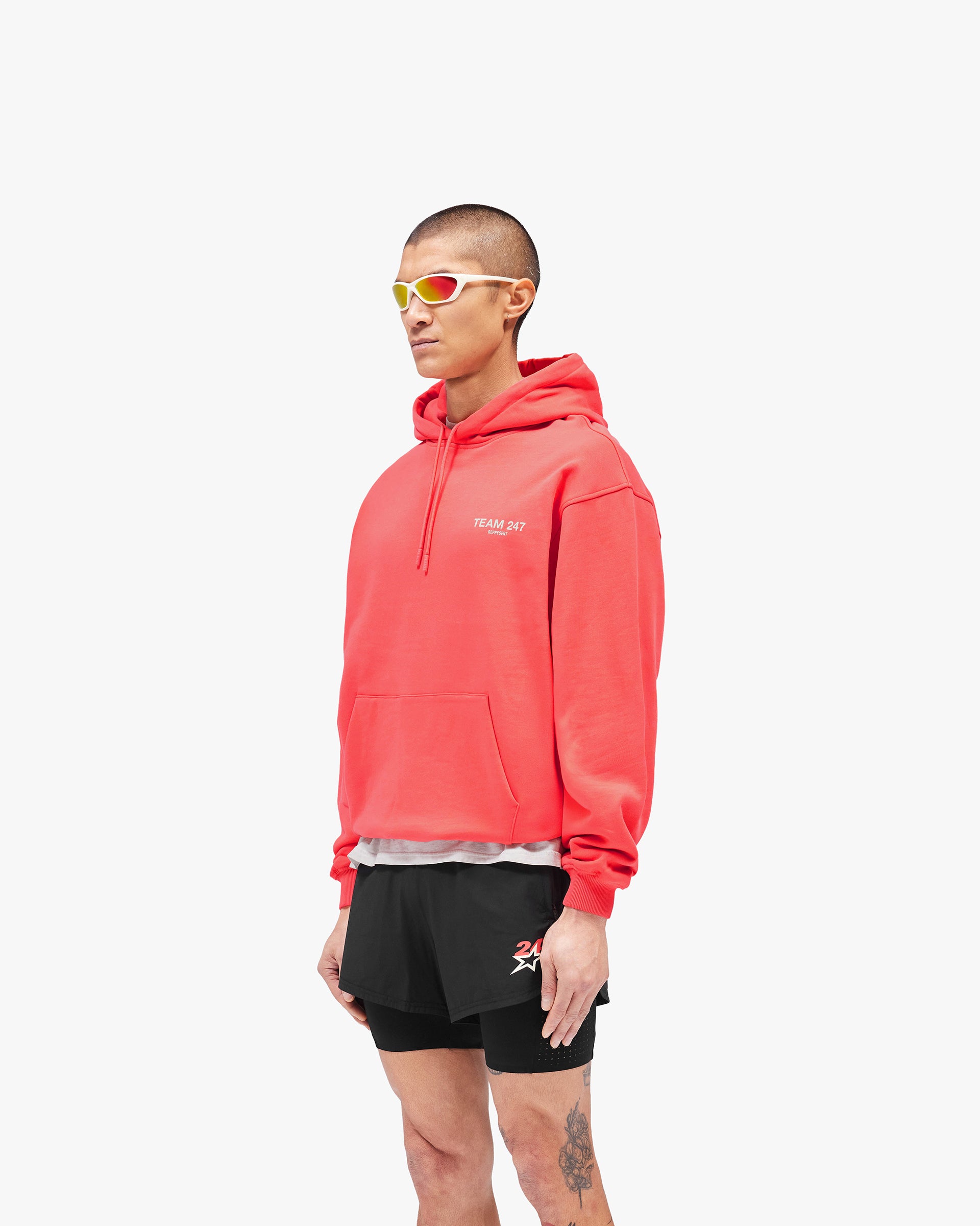 Team 247 Oversized Hoodie  - Racing Red