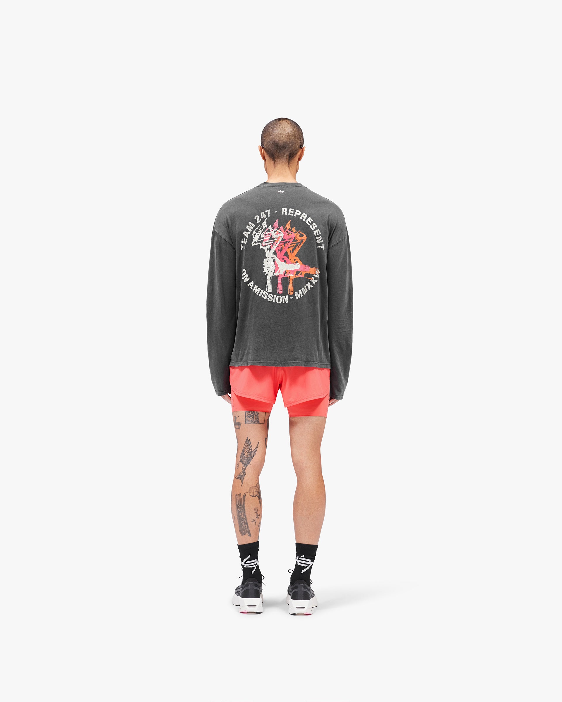 247 Torch Boxy Long Sleeve T-Shirt - Washed Black