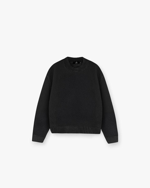 Open Gauge Knit Sweater Jet Black