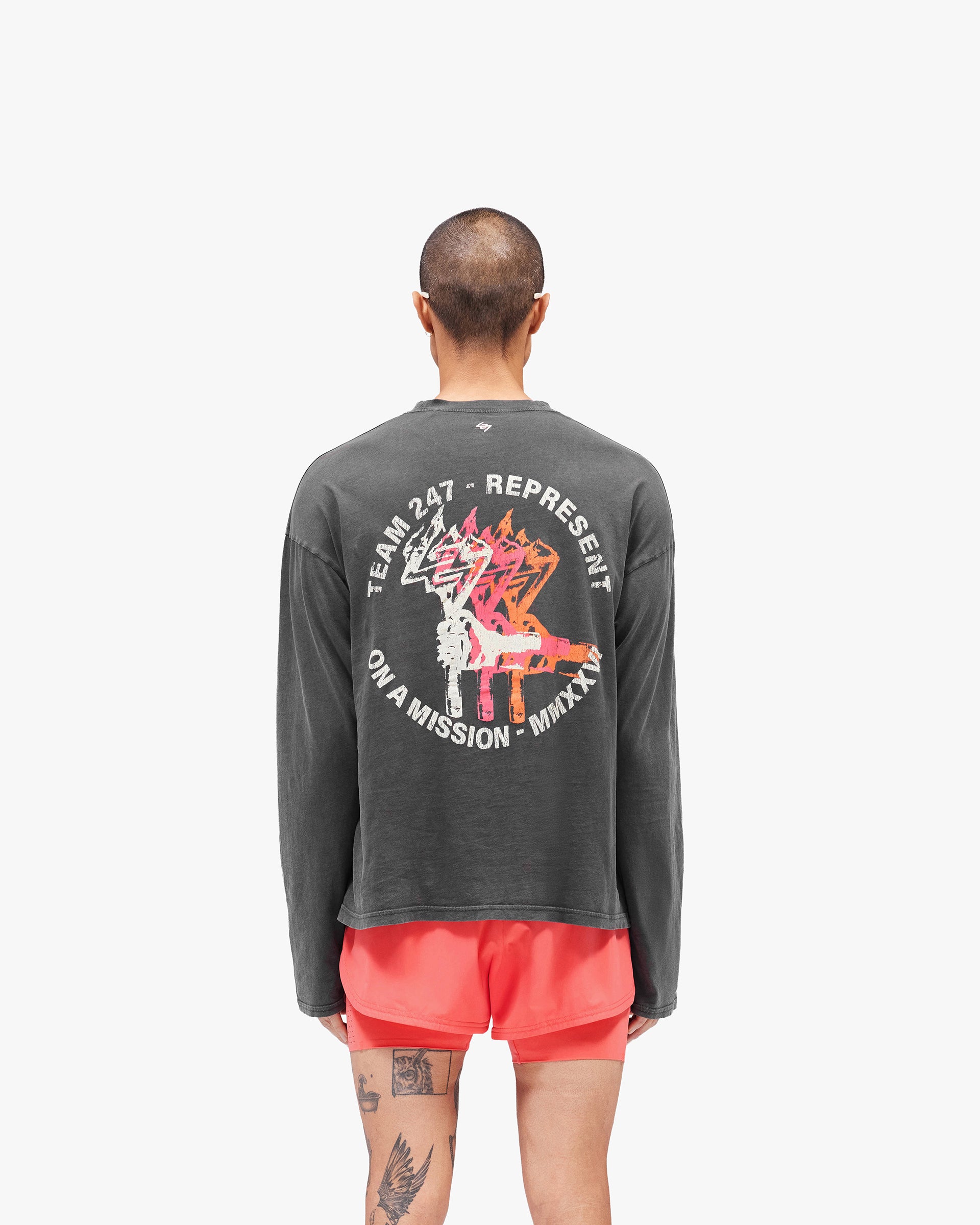 247 Torch Boxy Long Sleeve T-Shirt - Washed Black