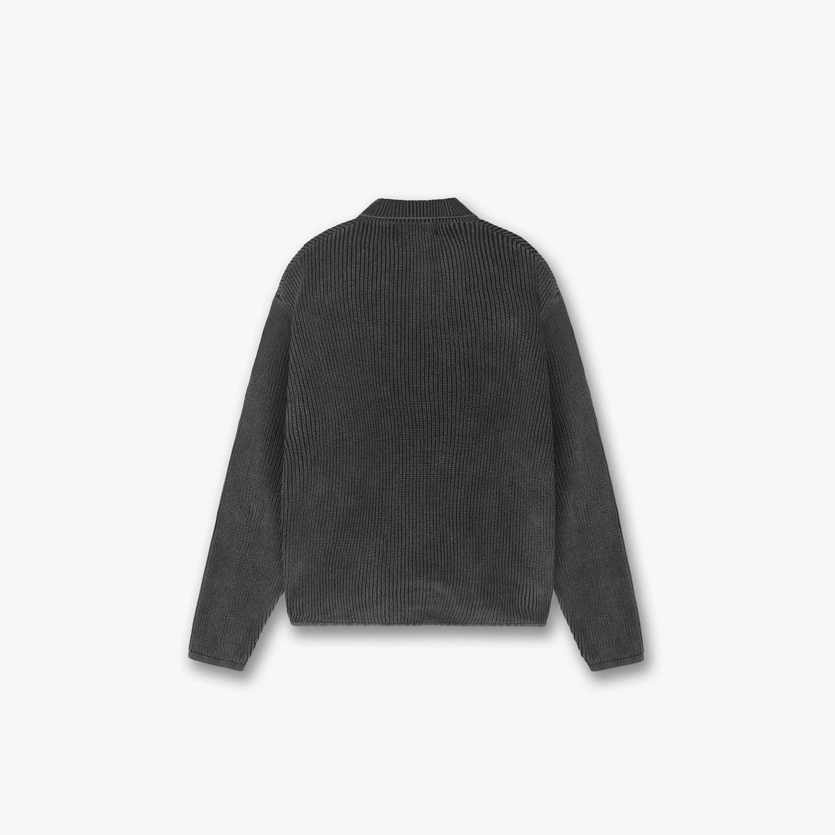 Ribbed Knit Oversized Polo | Washed Black | REPRESENT CLO