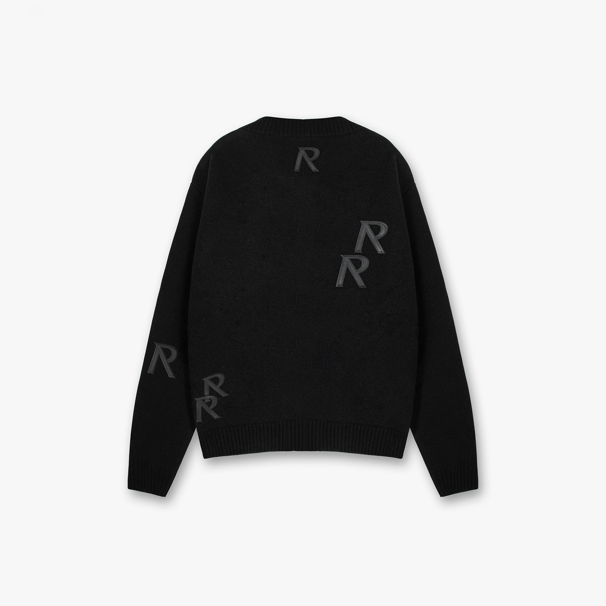 Applique Knit Cardigan | Black | REPRESENT CLO
