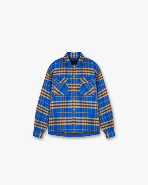 Heavyweight Initial Flannel Shirt Cobalt