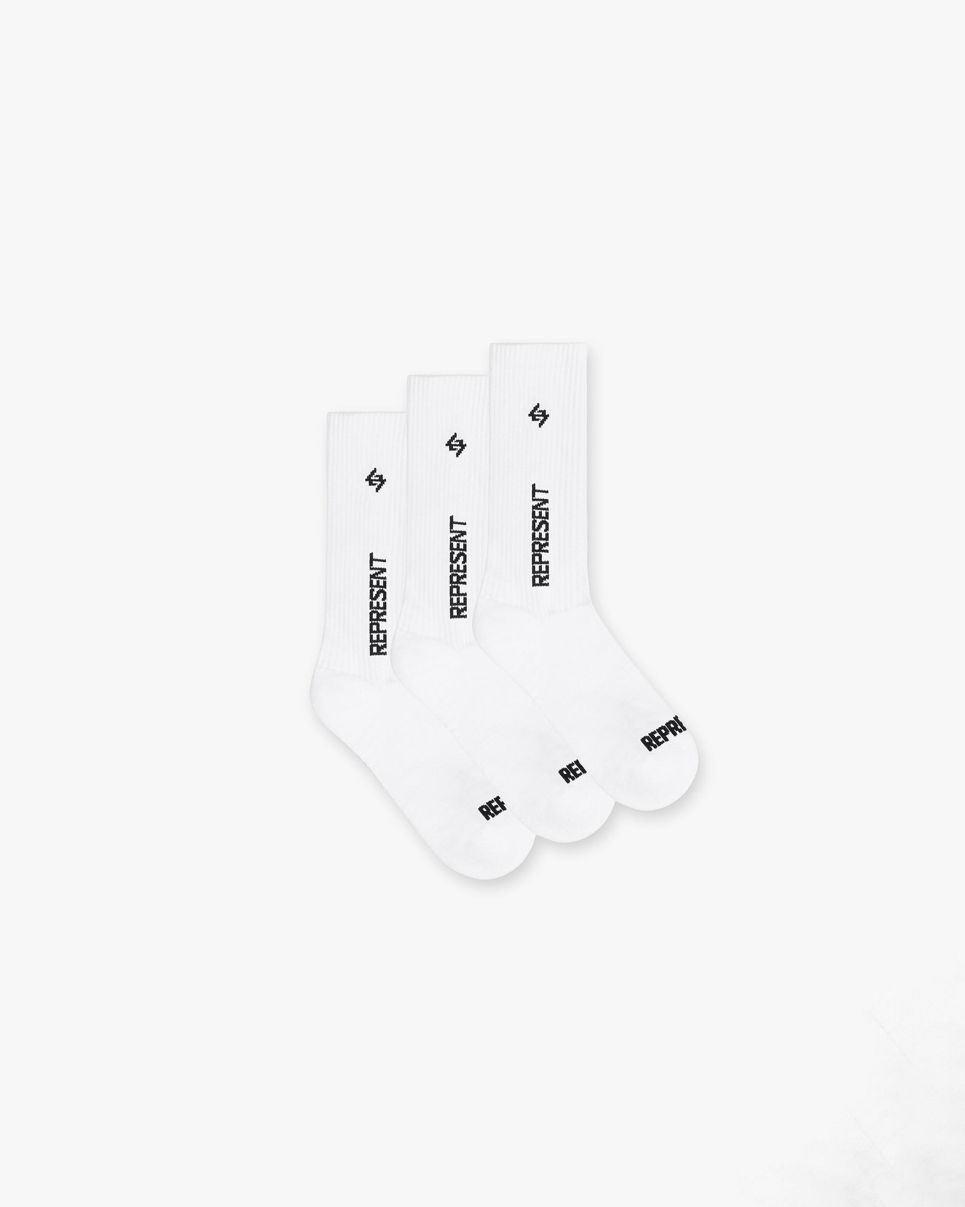 White Gym Socks 3 Pack REPRESENT CLO